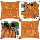 Axyaa Pumpkin Linen Throw Pillow Cover 18x18in for Thanksgiving Couch