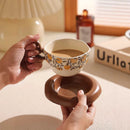 Axyaa Retro Coffee Mug Set French Cup Saucer British Afternoon Tea Cups