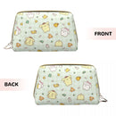 Axyaa Pompompurin Leather Makeup Bag: Trendy Large Cosmetic Toiletry Zipper Pouch
