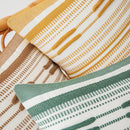 Axyaa Stripe Cushion Cover 45x45cm - Yellow Brown Green Black - Home Decor Pillow Cover