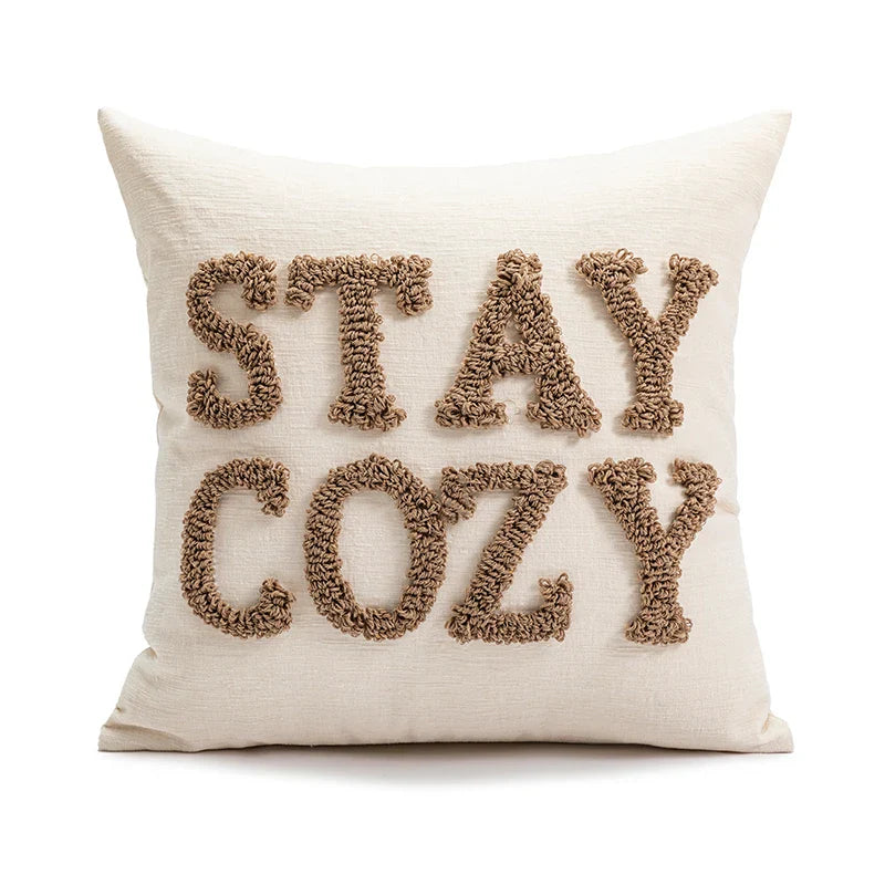 Axyaa Christmas Snowflakes Red Checked Tree Pillow Cover Home Decoration