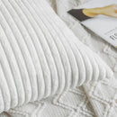 Axyaa Corduroy White Multi-Color Striped Throw Pillow Covers