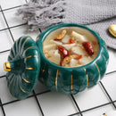 Axyaa Ceramic Pumpkin Soup Bowl with Lid for Kitchen Desserts and Stews
