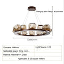 Axyaa Modern Rock Glass Ball LED Ceiling Chandelier for Home Decor