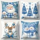 Axyaa Christmas Pillow Covers: Santa Claus, Snowman, Reindeer, & Tree Designs - Machine Washable