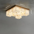 Axyaa Marble Alabaster Ceiling Lamp: Modern, Simple, All-Copper for Living Room, Bedroom, Study, Dining Room