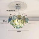 Axyaa French Colorful Chandelier Glass Pendant Lamp for Luxury Living