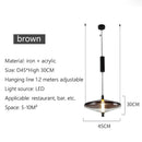 Axyaa UFO Spaceship Pendant Light with LED Glass Shade for Dining Room & Living Room