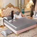 Axyaa Satin Silky Fitted Bed Sheet Set - Luxury Solid Color Sheets & Pillow Cases