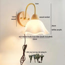 Axyaa Nordic Design LED Wall Lamp Indoor Luxury Art Wood Lampshade E27 Bulb