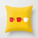 Axyaa Coffee Print Polyester Throw Pillow Case for Home Sofa Chair Decor