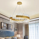 Axyaa Modern Luxury Crystal Chandelier, LED Pendant Lighting for Hotel and Living Room