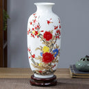Axyaa Ceramic Vase for Home Decor & Office Desk, Jingdezhen Flower Arrangement Ornament