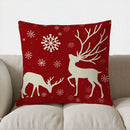 Axyaa Deer & Snowflakes Christmas Throw Pillow Cover - Sofa, Bedroom, Car - Cushion Cover