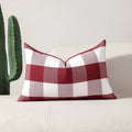Axyaa Striped Cushion Cover 45x45cm - Hawthorn Red Ivory Polyester Pillow Cover