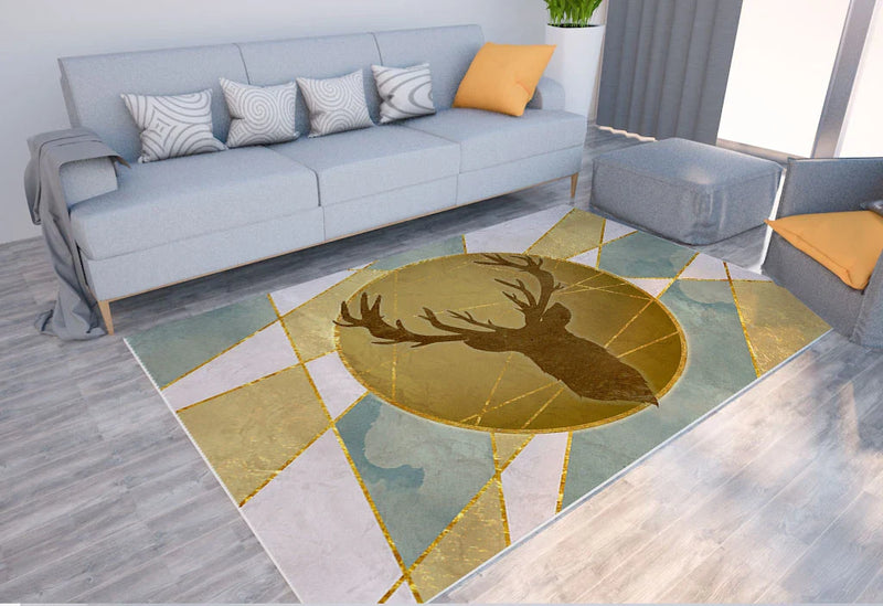 Axyaa Geometric Plaid Striped Print Carpet for Home Living Room and Bedroom Decor