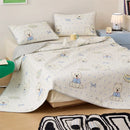 Axyaa Spring Cotton High-Temp Sand-Washed Bed Cover Single Piece, Winter Padded Bed for One
