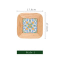 Axyaa Oak Wood Plate Mat - Light Luxury Insulation Pad for Dining Table