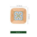 Axyaa Oak Wood Plate Mat - Light Luxury Insulation Pad for Dining Table