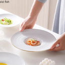 Axyaa Straw Hat Ceramic Plates Set for Dining Table - Multipurpose Tableware Collection