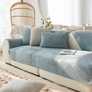 Axyaa Plush Sofa Cover Soft Solid Color Seat Cushion Home Decor