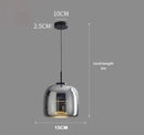Axyaa Ash Grey Glass Pendant Light LED Chandelier, Modern Nordic Design for Living Room.