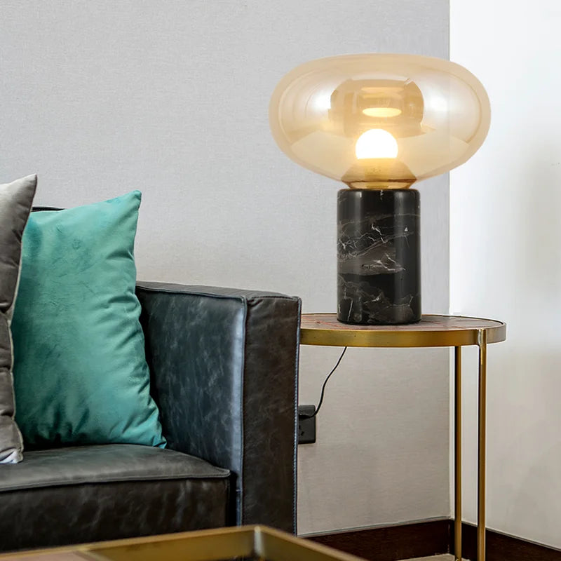 Axyaa Nordic Marble Table Lamp - Modern, Simple Design for Office and Reading Room