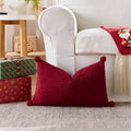 Axyaa Christmas Red Sequined Elk Plush Throw Pillowcase for Festive Home Decor