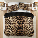 Axyaa Leopard Print Duvet Set: 1 Duvet + 2 Pillowcases for High-Definition Home Decor
