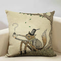 Axyaa Enchanted Forest Tree House Pillow Cover for Home Decor Sofa