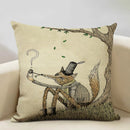Axyaa Enchanted Forest Tree House Pillow Cover for Home Decor Sofa