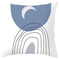 Axyaa Abstract Geometric Pillowcase in Nordic Blue Purple - Peach Skin Fabric