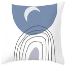 Axyaa Abstract Geometric Pillowcase in Nordic Blue Purple - Peach Skin Fabric