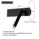 Axyaa Rotating LED Wall Light Switch Bedroom Hotel Sconce