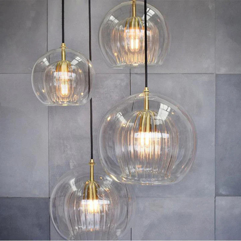 Axyaa Jellyfish Glass Pendant Light - Nordic Designer Double-Layer Chandelier for Bar, Restaurant, Bedroom
