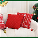 Axyaa Vintage Christmas Knitted Pillow Cover Set