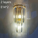 Axyaa Crystal Wall Lamp Sconce Light with E14 Bulb