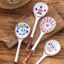 Axyaa Ceramic Hand-Painted Dessert Spoon Set