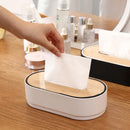 Bamboo Tissue Box Holder Decorative Napkin Case by Axyaa for Home Storage