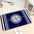 Axyaa Blue Emblem Pattern Diatom Mud Floor Mat: Super Non-Slip & Absorbent