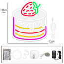 Axyaa Strawberry Shortcake Neon Sign - Happy Birthday Party Decoration