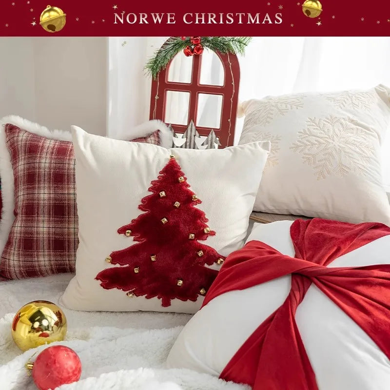 Axyaa Christmas Bell Pillow Cover - Holiday Tree Decoration & Gift