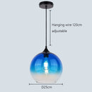 Axyaa Nordic Glass Bubble Pendant Light - Retro Industrial E27 Lamp for Home, Kitchen, Cafe
