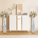 Axyaa Silver Crushed Diamond Floor Vase: Stylish Crystal Mirrored Decor for Living Room