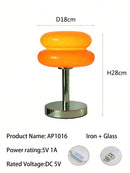 Axyaa Macaron Glass Table Lamp Trichromatic Dimming Bedroom Night Light
