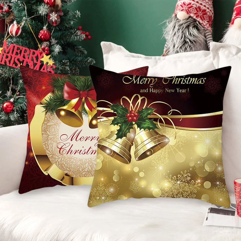 Axyaa Christmas Cushion Cover 2022: Merry Decorations, Navidad, Noel, Xmas Gifts, Happy New Year 2023