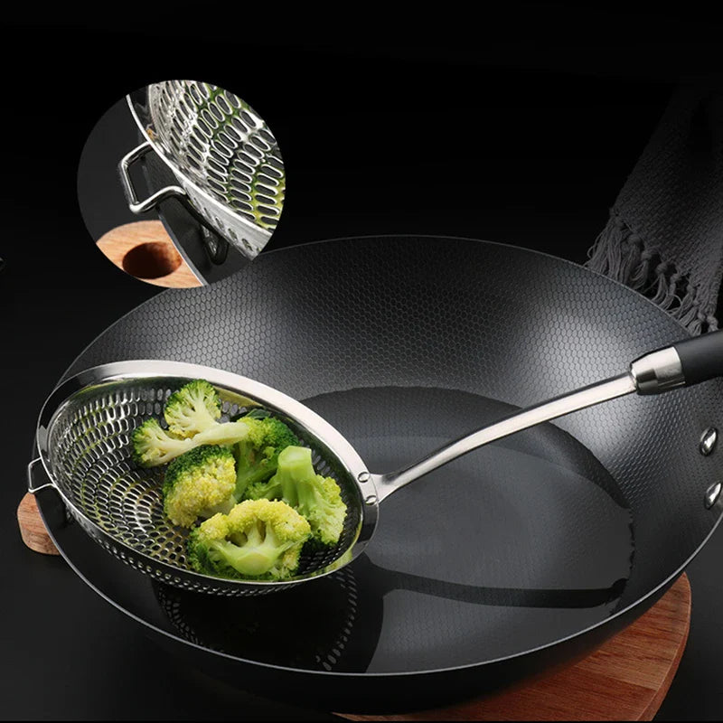 Axyaa Stainless Steel Water Colander Food Strainer Sieve - Kitchen Gadget