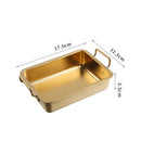Axyaa Stainless Steel Food Storage Tray with Handle - Silver/Gold Pan BBQ Sushi Dish
