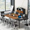 Axyaa 8FT Boat Shaped Conference Table with Grommet Integration