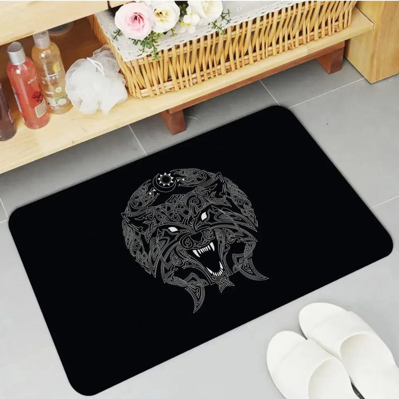 Axyaa Viking Pattern Symbol Floor Mat for Home Decoration